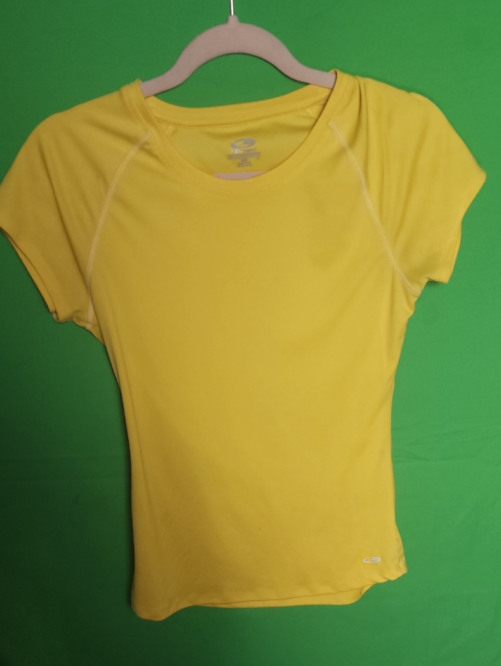 Champion Women's Yellow Double Dry Performance Workout Tee Medium